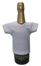 Мини-футболка на бутылку шампанского, белая