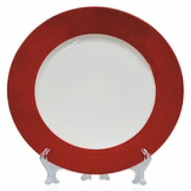 Тарелка под нанесение, белая с красной заливкой, диаметр 200 мм
